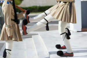Evzone soldiers performing change of guard, Athens, Greece, Europe, Evzone soldiers performing change of guard, Athens, Greece, Europe,